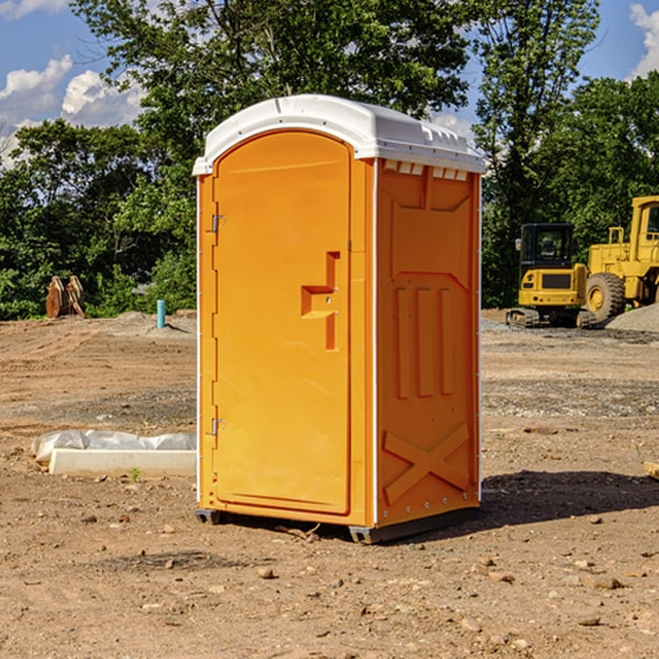 how often are the portable restrooms cleaned and serviced during a rental period in Leesburg